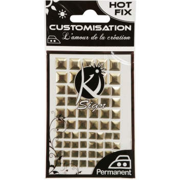 194754 - 3760131947540 - Ki-Sign - Clou Carré thermocollant 6/8/10mm Doré 66 pièces