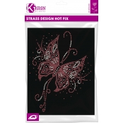 Transfert thermocollant clou & strass Papillon 20x26 cm