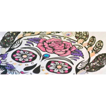194552 - 3760131945522 - Ki-Sign - Transfert thermocollant clou & strass Crâne Mexicain Fluo 1 - 2