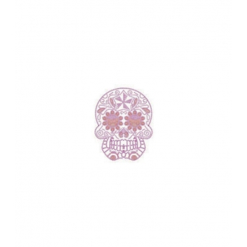 194553 - 3760131945539 - Ki-Sign - Transfert thermocollant clou & strass Crâne Mexicain Fluo 2