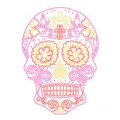 Transfert thermocollant clou & strass Crâne Mexicain Fluo 3