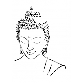 194762 - 3760131947625 - Ki-Sign - Transfert thermocollant clou & strass Bouddha Profil 25x19 cm