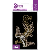 Transfert thermocollant clou & strass Phoenix 13,7x8,5 cm