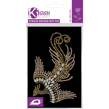 194597 - 3760131945973 - Ki-Sign - Transfert thermocollant clou & strass Phoenix 13,7x8,5 cm - 3