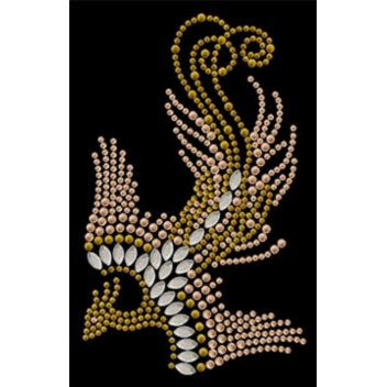 194597 - 3760131945973 - Ki-Sign - Transfert thermocollant clou & strass Phoenix 13,7x8,5 cm - 2