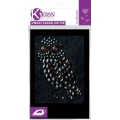 Transfert thermocollant clou & strass Chouette 1