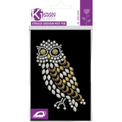Transfert thermocollant clou & strass Chouette 2