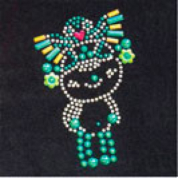 194605 - 3760131946055 - Ki-Sign - Transfert thermocollant clou & strass Manga Vert 10x6 cm - 2