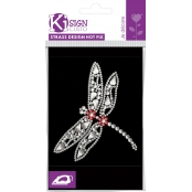 Transfert thermocollant clou & strass Libellule 8,7x10,4 cm