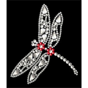 194622 - 3760131946222 - Ki-Sign - Transfert thermocollant clou & strass Libellule 8,7x10,4 cm - 2