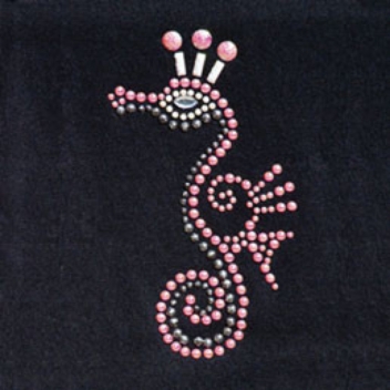 194599 - 3760131945997 - Ki-Sign - Transfert thermocollant clou & strass Hippocampe rose 10,3x6cm - 2