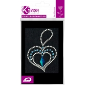 Transfert thermocollant clou & strass Coeur 10,5x7,5 cm