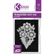 Transfert thermocollant dentelle Bouquet Fleurs 9x6,5 cm