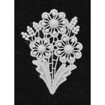 194657 - 3760131946574 - Ki-Sign - Transfert thermocollant dentelle Bouquet Fleurs 9x6,5 cm