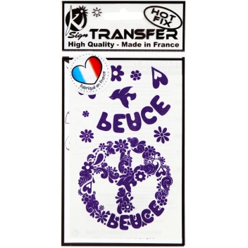 194583 - 3760131945836 - Ki-Sign - Transfert thermocollant Mini Peace N'Love 9x14,5 cm - France