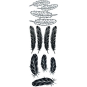 Transfert thermocollant velours Plumes n°2 Noir 10x30 cm