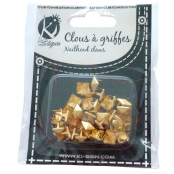 Clous rivet à griffes Carré 10mm Doré 30 pièces