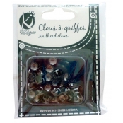 Clous rivet à griffes Rond ø6mm Black Nickel 80 pièces