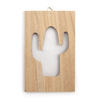 100681 - 3532431006810 - Graine créative - Tableau grillage en bois Cactus 15x24cm - 2