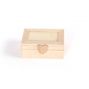 Boîte en bois aimantée Coeur 11,5x5cm