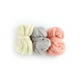 420150 - 3532434201502 - Graine créative - Grosse laine à tisser 3 Pelotes Blanc Gris Corail - 2