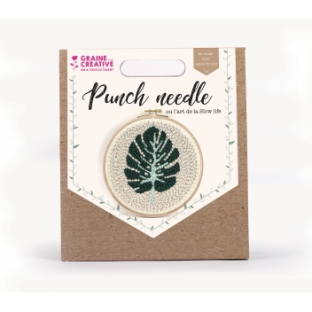 420201 - 3532434202011 - Graine créative - Kit Punch Needle Feuille Ø 20 cm