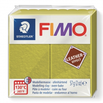 261884 - 4007817053188 - Fimo - Pâte Fimo Cuir 57 g Leather Effect Olive 8010.519 - 2