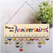 Calendrier mémo Anniversaire en Bois 400x12