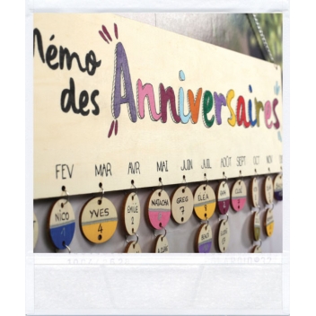 GRAINE CREATIVE Calendrier des anniversaires en bois 400x120mm