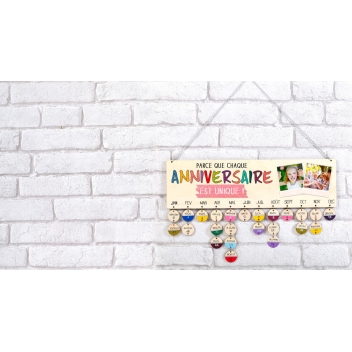 Calendrier Memo Anniversaire En Bois 400x12 Graine Creative Ref
