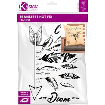 194516 - 3532431945164 - Ki-Sign - Transfert Thermocollant Fleche Carpe Diem Noir A4 - 3