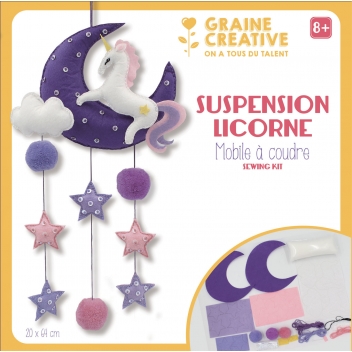 750719 - 3532437507199 - Graine créative - Mobile pour bébé en feutrine à customiser Licorne - 3