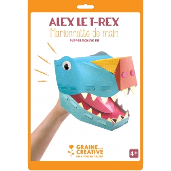 750012 - 3471057500121 - Graine créative - Marionnette de main en carton T-rex