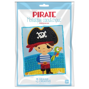 750601 - 3471057506017 - Graine créative - Kit mosaique caoutchouc souple Pirate