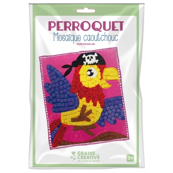 750602 - 3471057506024 - Graine créative - Kit mosaique caoutchouc souple Perroquet - 2