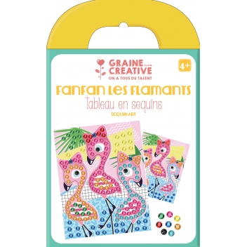 750006 - 3471057500060 - Graine créative - Kit tableau sequins pour enfant Flamants