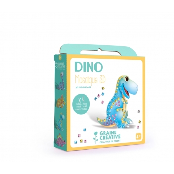 750128 - 3471057501289 - Graine créative - Kit mosaique 3D Design Dinosaure - 2