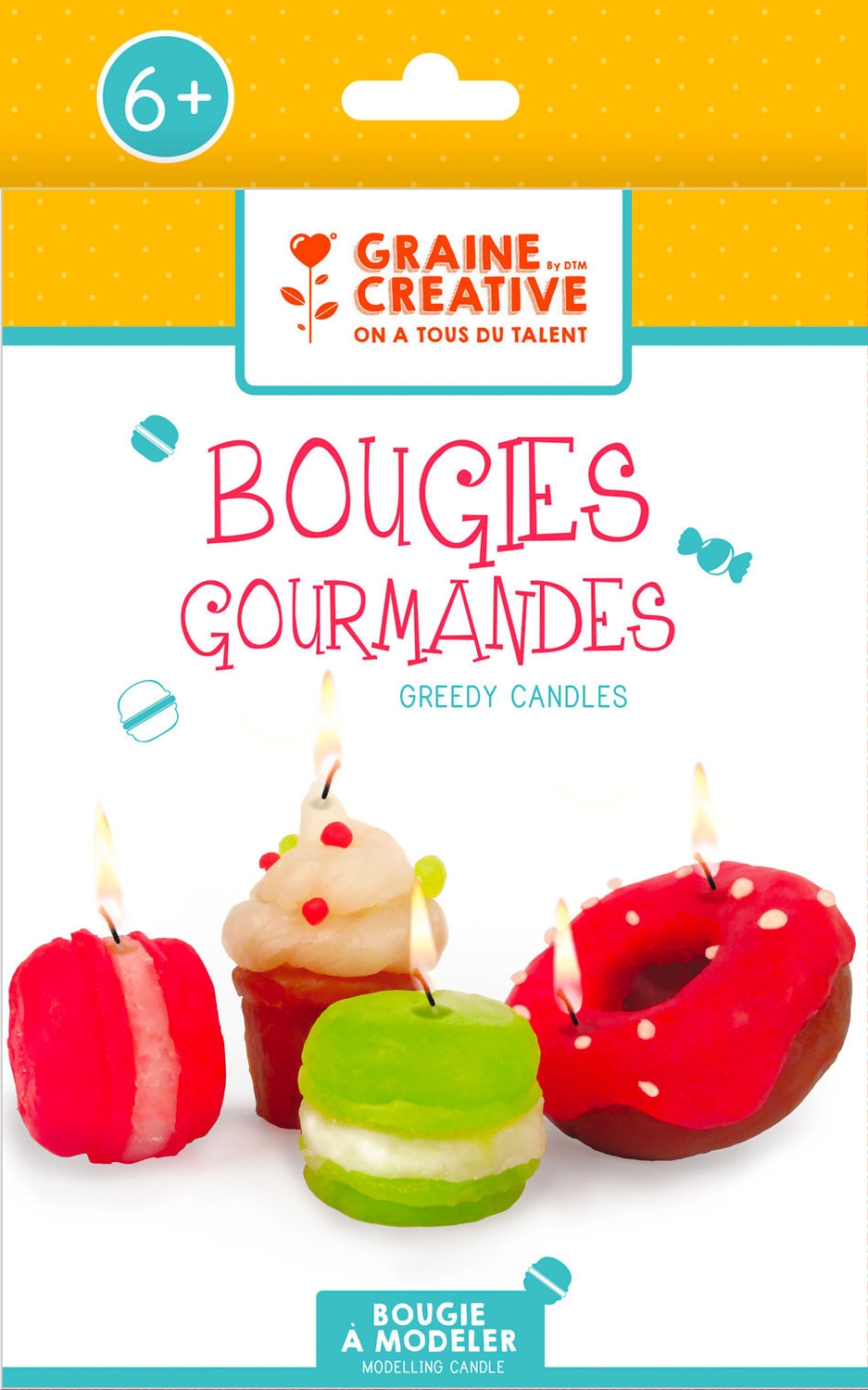 Kit créatif pour enfant Bougies à modeler Gourmandises