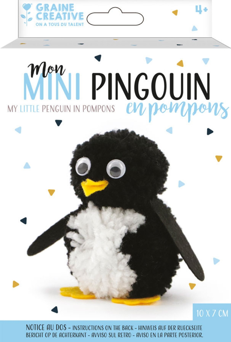 Kit pompon Activités manuelles Pingouin - Graine créative ref 440021