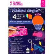 Plastique dingue A4 Fluo 4 feuilles