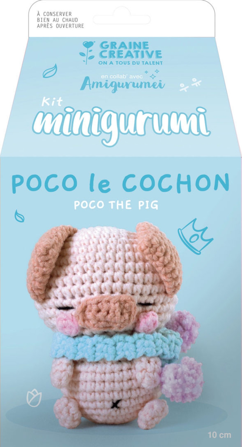Kit Crochet Amigurumi Poco le cochon - Graine Créative - Création Facile