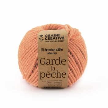 200325 - 3532432003252 - Graine créative - Fil de Coton câblé Pêche Idéal pour Macramé, Frange et Knot