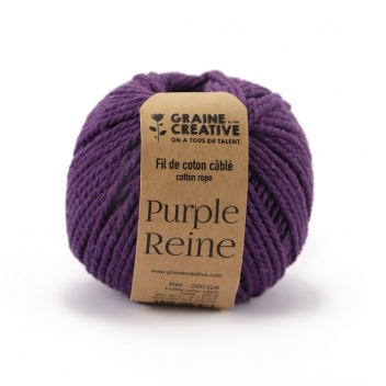 200328 - 3532432003283 - Graine créative - Fil de Coton câblé Violet Idéal pour Macramé, Frange et Knot