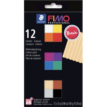 263191 - 4007817053485 - Fimo - Coffret Fimo Pro 12 pains de 25g Basique 8043 c12-1