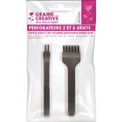 Perforateurs 2 et 6 dents pour Cuir et Fimo Cuir