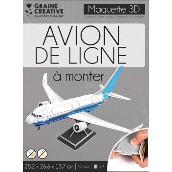 650905 - 3532436509057 - Graine créative - Puzzle D maquette Avion de ligne - 2