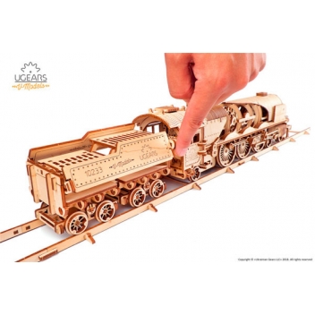 8412085 - 4820184120853 - Ugears - Maquette en bois Vintage Ugears Train à vapeur V-Express 538 pièces - 2