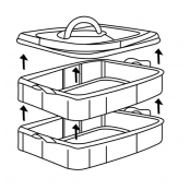 Casiers de rangement en plastique 3 niveaux empilables