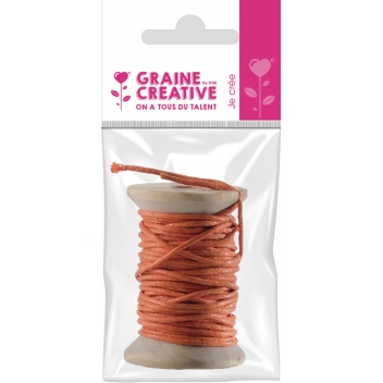 268749 - 3471052687490 - Graine créative - Cordon en coton ciré Orange 5m