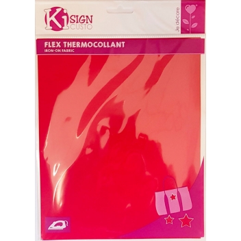 196002 - 3532431960020 - Ki-Sign - Tissu flex thermocollant Rouge mat 20 x 25 cm - 3